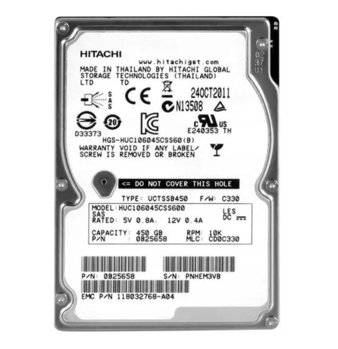 HUC106045CSS600-118032768-A04 EMC 450GB 10000RPM SAS 6Gbps 2.5-inch Internal Hard Drive