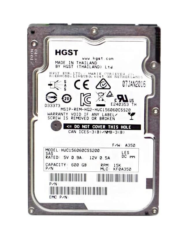 HUC156060CSS200 HGST Hitachi Ultrastar C15K600 600GB 15000RPM SAS 12Gbps 128MB Cache (ISE / 512n) 2.5-inch Internal Hard Drive