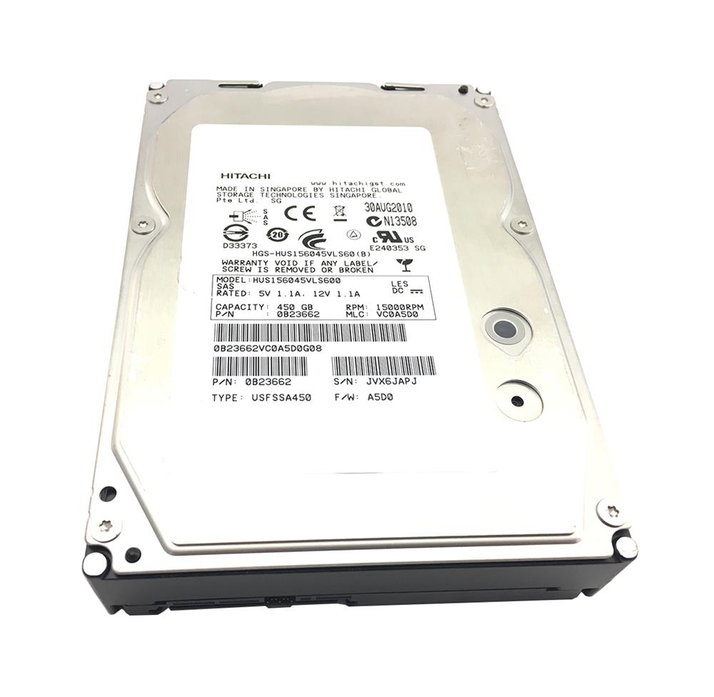 HUS156045VLS600-HPE HGST Hitachi Ultrastar 15K600 450GB 15000RPM SAS 6Gbps 64MB Cache 3.5-inch Internal Hard Drive