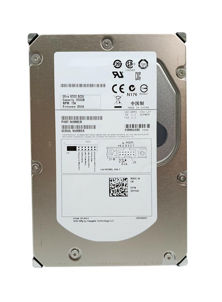 HY940 Dell 300GB 15000RPM Ultra-320 SCSI 80-Pin Hot Swap 16MB Cache 3.5-inch Internal Hard Drive with Tray
