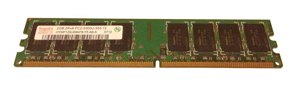 HYMP125U64AP8-Y5 Hynix 2GB PC2-5300 DDR2-667MHz non-ECC Unbuffered CL5 240-Pin DIMM Dual Rank Memory Module