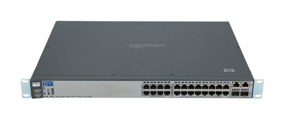 J4900B HP ProCurve Switch 2626 24-Ports Managed Stackable 10Base-T 100Base-TX Fast Ethernet with 2x10/100/1000Base-T/SFP (mini-GBIC) 1U Rack-Mountable (Refurbished)