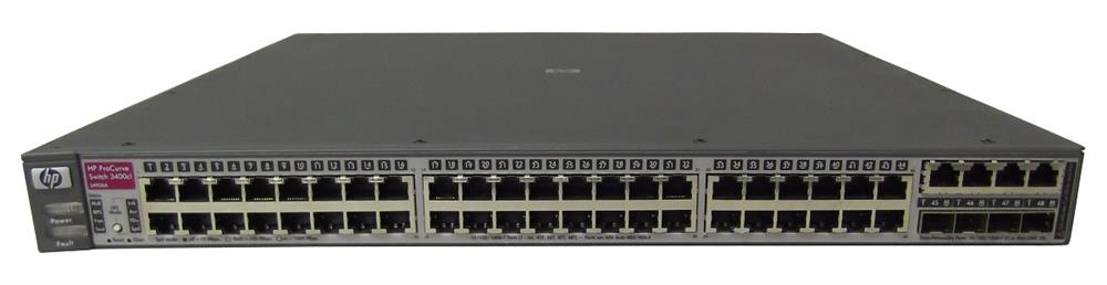 J4906A HP ProCurve Switch 3400CL-48G 48-Ports Managed Stackable GigaBit Ethernet 1GBps with 4 x SFP (mini-GBIC) (Refurbished)