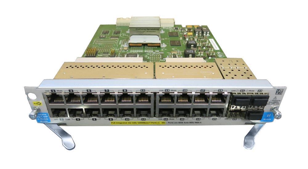 J8705A HP ProCurve 5400zl Series 20-Ports 10/100/1000 PoE Integrated Switch Expansion Module + 4 Mini-GBIC (Refurbished)