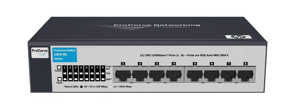J9029-60101 HP ProCurve 1800-8G 8-Ports 10/100/1000Base-T RJ-45 Manageable Ethernet Switch (Refurbished)