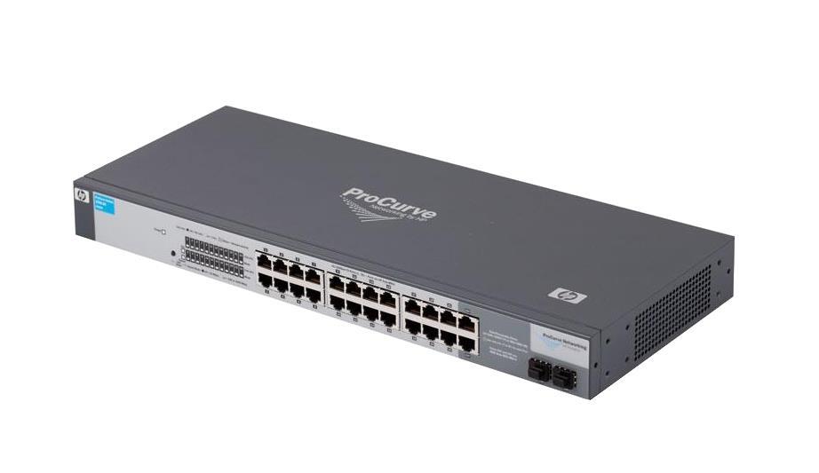 J9080-60001 HP ProCurve 1700-24 Ethernet Switch 22 x 10/100Base-TX LAN/ 2 x 10/100/1000Base-T LAN 2 x SFP (mini-GBIC) (Refurbished)