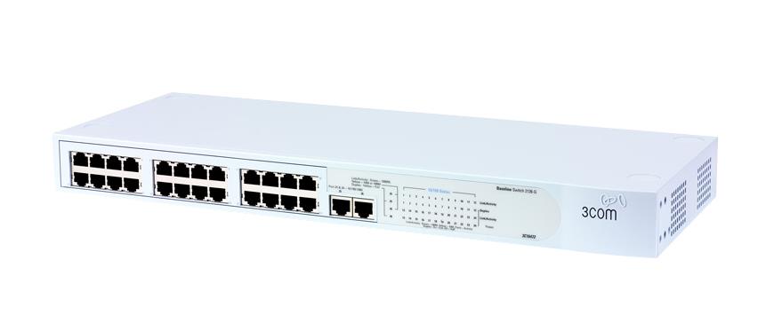 JD987A HP 2126-G 24-Ports 10/100 RJ-45 Unmanaged Desktop Rack-mountable Stackable Switch with 2x 10/100/1000 RJ-45 Uplink Ports (Refurbished)