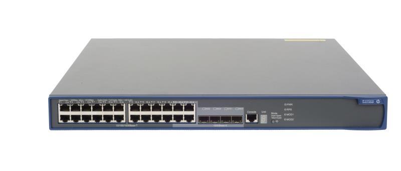JE070A HP A5120-24G-PoE EI 24-Ports Layer-4 Managed Stackable Gigabit Ethernet Switch with 2 Slots (Refurbished)