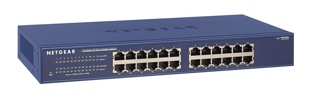 JGS524GE NetGear ProSafe 24-Ports RJ-45 10/100/1000Mbps Gigabit Ethernet Layer 2 Unmanaged Switch (Refurbished)