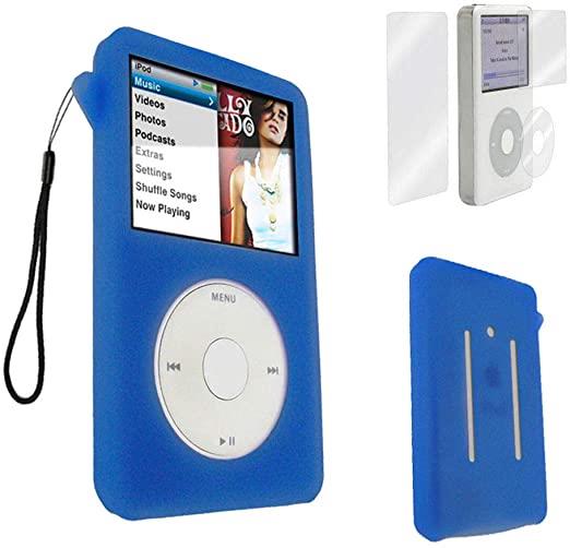 JP1431V Jensen Multimedia Player Skin for iPod Video Silicone Clear, Blue, Black