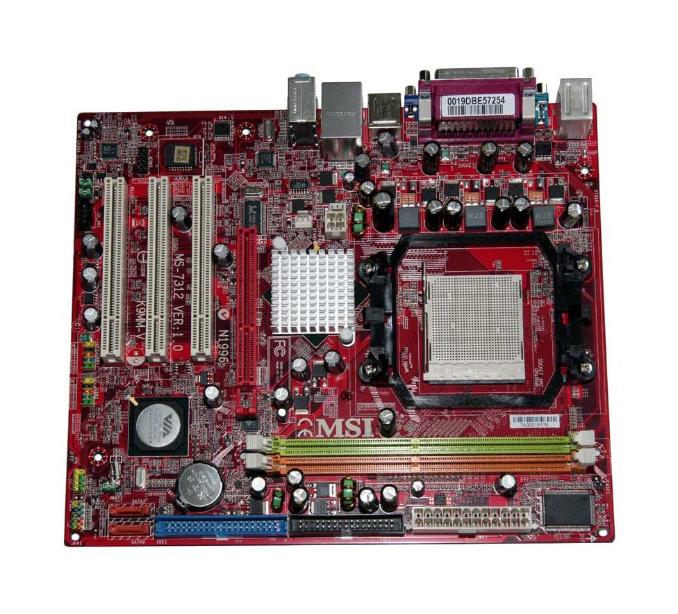 K9MMV MSI Socket AM2 VIA K8M800 + VT8237R Plus Chipset AMD Athlon 64 X2/ Athlon 64 FX/ Athlon 64/ AMD Sempron Processors Support DDR2 2x DIMM 2x SATA 1.50Gb/s Micro-ATX Motherboard (Refurbished)