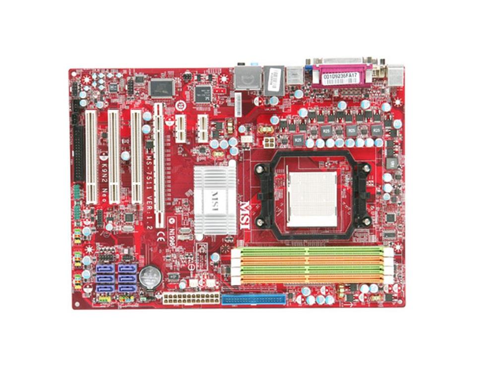 K9N2VNeo MSI Socket AM2+/AM2 Nvidia GeForce 8100 Chipset AMD Phenom/ AMD Athlon 64 X2 Processors Support DDR2 4x DIMM 6x SATA2 ATX Motherboard (Refurbished)