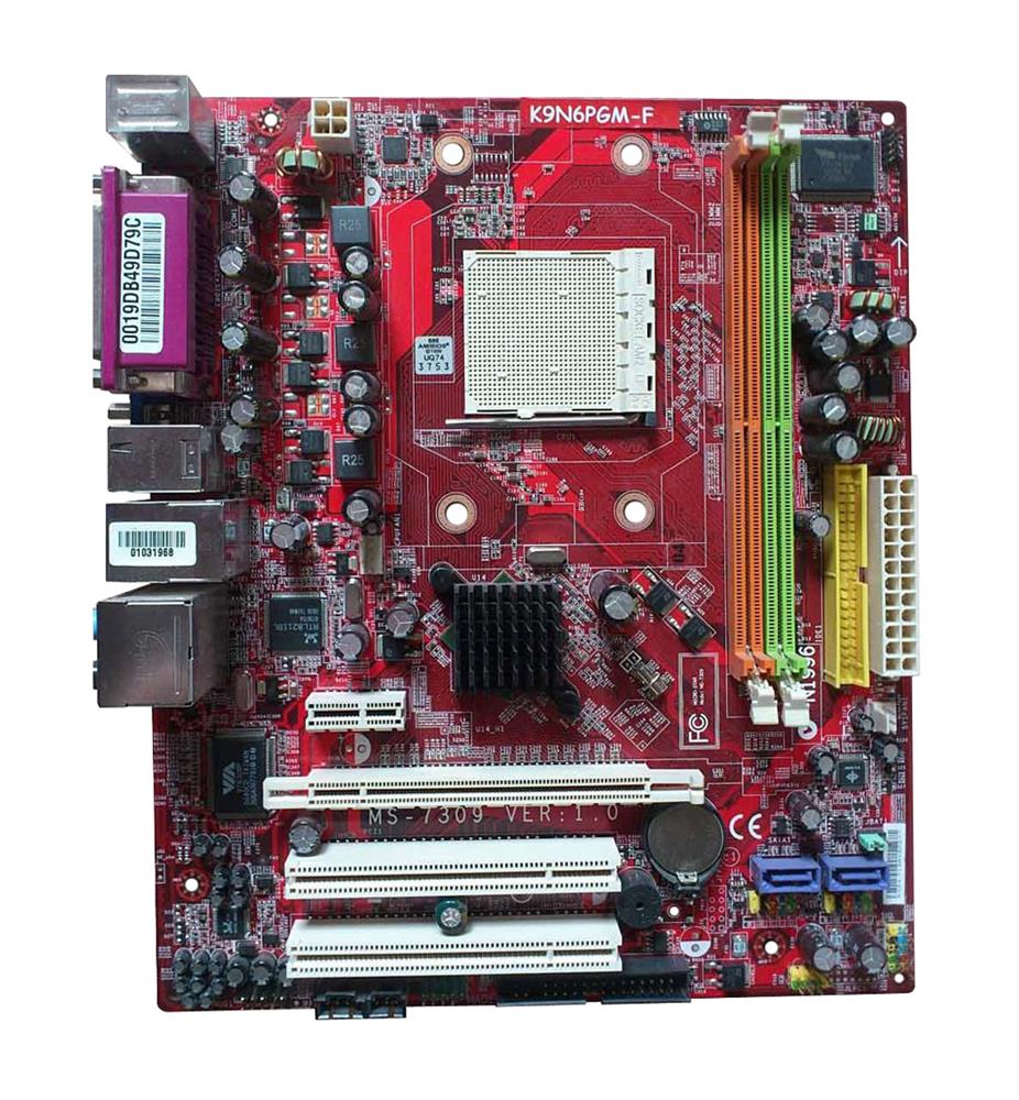 K9N6PGM-F MSI Socket AM2 Nvidia GeForce 6100/ nForce 405 Chipset AMD Athlon 64 X2/ Athlon 64 FX/ Athlon 64/ AMD Sempron Processors Support DDR2 2x DIMM 2x SATA 3.0Gb/s Micro-ATX Motherboard (Refurbished)