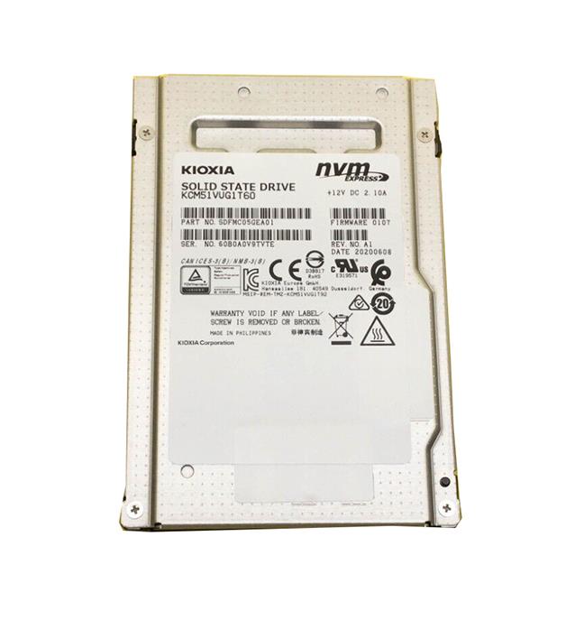 KCM5FVUG1T60 Toshiba CM5-V Series 1.6TB TLC PCI Express 3.0 x4 NVMe Mixed Use (SED-FIPS) U.2 2.5-inch Internal Solid State Drive (SSD)