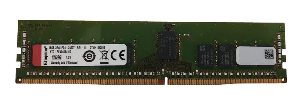 KTD-PE424D8/16G Kingston 16GB PC4-19200 DDR4-2400MHz Registered ECC CL17 288-Pin DIMM 1.2V Single Rank Memory Module