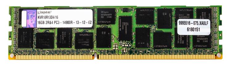 KVR18R13D4/16 Kingston 16GB PC3-14900 DDR3-1866MHz ECC Registered CL13 240-Pin DIMM Dual Rank x4 Memory Module w/TS