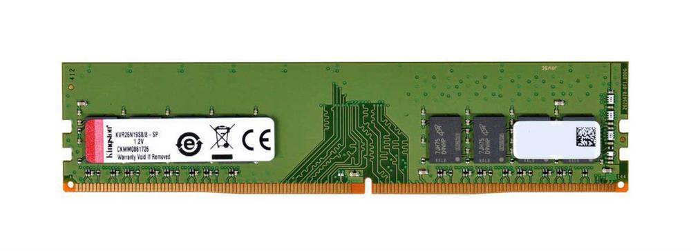 KVR26N19S8/8BK Kingston 8GB PC4-21300 DDR4-2666MHz non-ECC Unbuffered CL19 288-Pin DIMM 1.2V Single Rank Memory Module