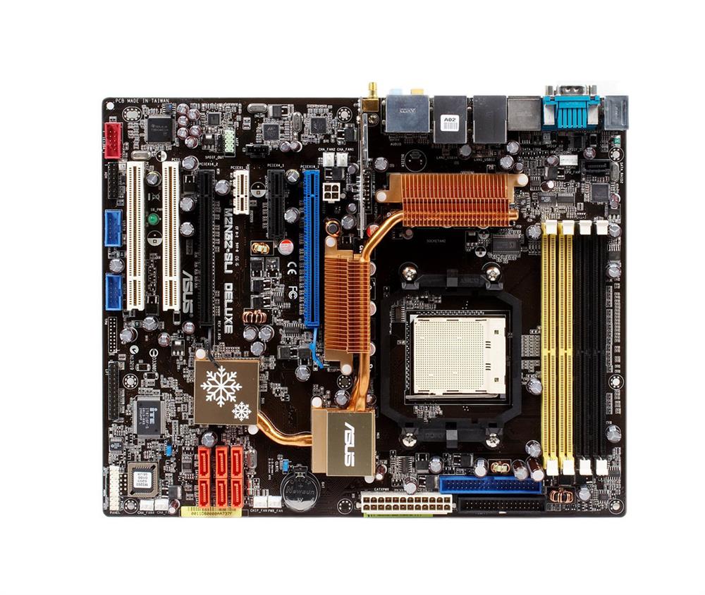 M2N32-SLIDELUXE ASUS Socket AM2 Nvidia nForce 590 SLI Chipset AMD Athlon 64 FX/ Athlon 64 X2/ Athlon 64/ AMD Sempron Processors Support DDR2 4x DIMM 6x SATA 3.0Gb/s ATX Motherboard (Refurbished)