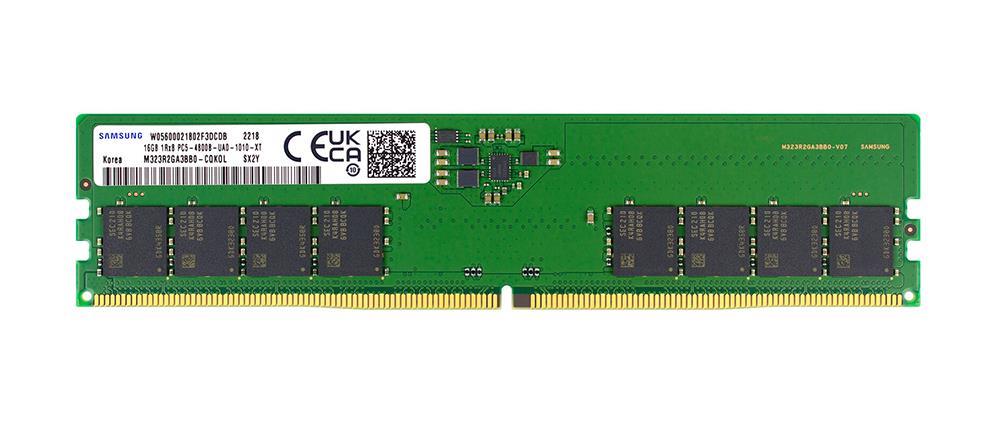 M323R2GA3BB0-CQKOL Samsung 16GB PC5-38400 DDR5-4800MHz non-ECC Unbuffered CL40 288-Pin UDIMM 1.1V Single Rank Desktop Memory