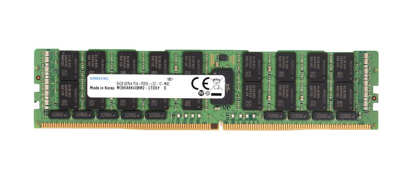 M386A8K40BM2-CTD6Y Samsung 64GB PC4-21300 DDR4-2666MHz Registered ECC CL19 288-Pin Load Reduced DIMM 1.2V Quad Rank Memory Module