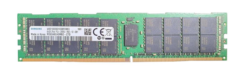 M393A8G40MB2-CTD Samsung 64GB PC4-21300 DDR4-2666MHz Registered ECC CL19 288-Pin DIMM 1.2V Dual Rank Memory Module