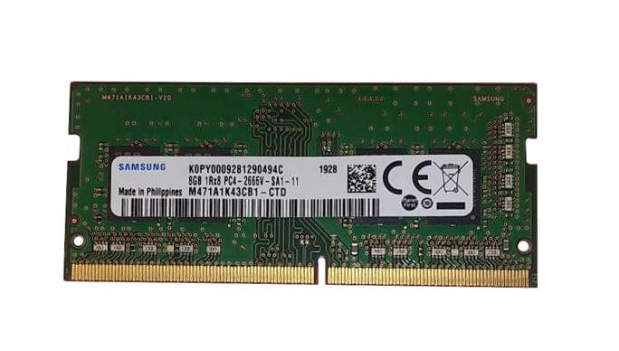 M471A1K43CB1-CTD Samsung 8GB PC4-21300 DDR4-2666MHz non-ECC Unbuffered CL19 260-Pin SoDimm 1.2V Single Rank Memory Module