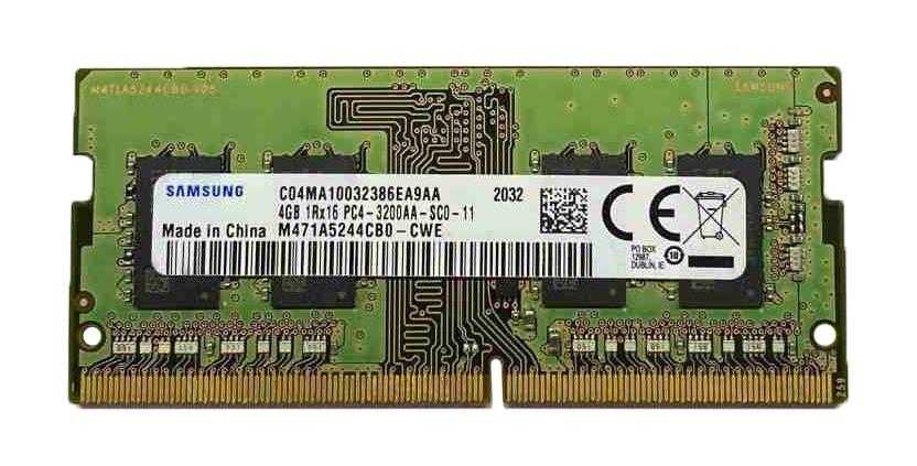 M471A5244CB0-CWE Samsung 4GB PC4-25600 DDR4-3200MHz non-ECC Unbuffered CL22 260-Pin SoDimm 1.2V Single Rank Memory Module