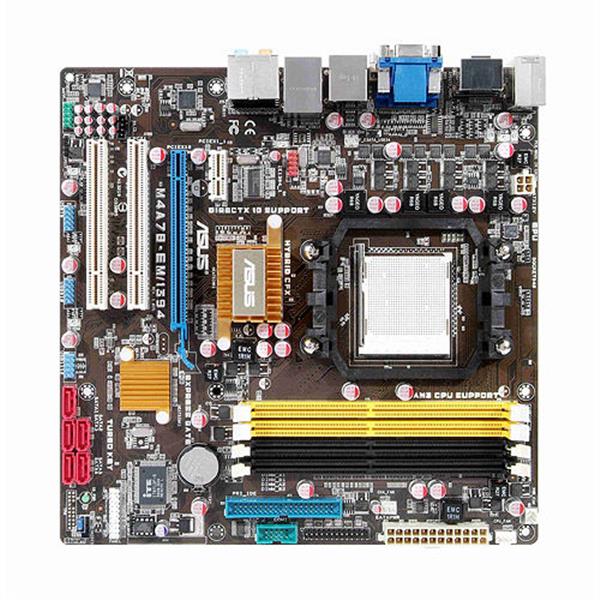 M4A78-EM/1394 ASUS Socket AM3 AMD 780G + SB710 Chipset AMD Phenom II/ AMD Athlon II/ Phenom/ Athlon / AMD Sempron Processors Support DDR2 4x DIMM 5x SATA 3.0Gb/s Micro-ATX Motherboard (Refurbished)