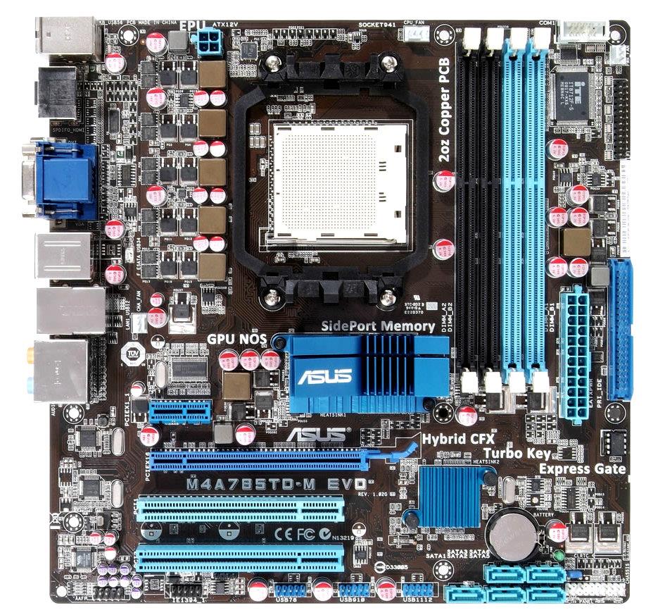 M4A785TDM ASUS Socket AM3 AMD 785G + SB710 Chipset AMD Phenom II/ Athlon II Sempron 100 Series Processors Support DDR3 4x DIMM 5x SATA 3.0Gb/s Micro-ATX Motherboard (Refurbished)