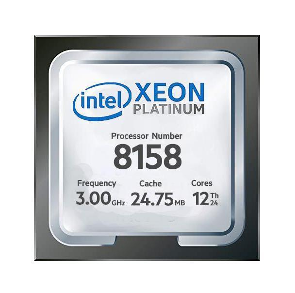 M640-8158 Dell 3.00GHz 10.40GT/s UPI 24.75MB L3 Cache Socket LGA3647 Intel Xeon Platinum 8158 12-Core Processor Upgrade
