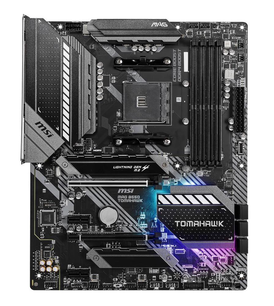 MAG B550 TOMAHAWK MSI Socket AM4 AMD B550 Chipset AMD Ryzen Series Processors Support DDR4 4x DIMM 6x SATA3 6.0Gb/s ATX Motherboard (Refurbished)