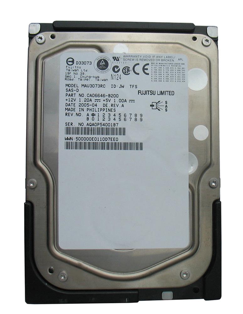 MAU3073RC Fujitsu Enterprise 73.5GB 15000RPM SAS 3Gbps 8MB Cache 3.5-inch Internal Hard Drive
