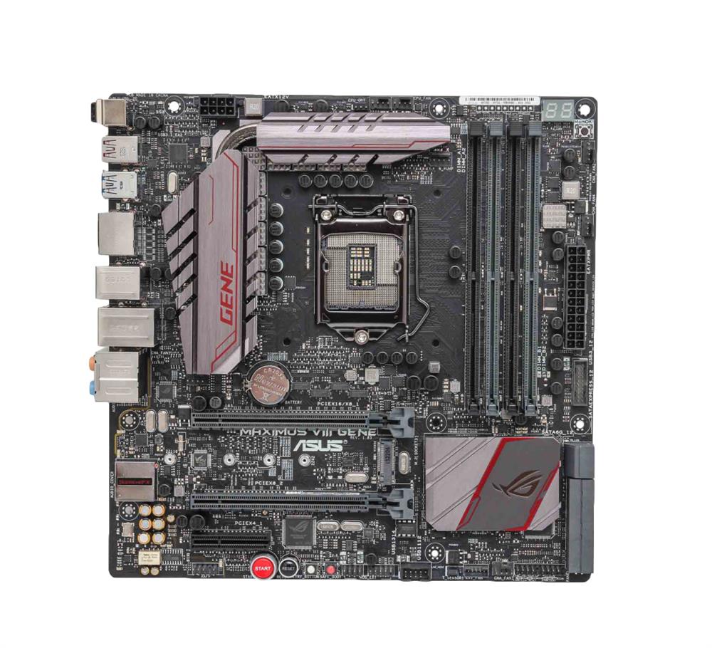 MAXIMUS VIII GENE Asus Socket LGA 1151 Intel Z170 Chipset 6th Generation Core i7 / i5 / i3 / Pentium / Celeron Processors Support DDR4 4x DIMM 4x SATA 6.0Gb/s Micro-ATX Motherboard (Refurbished)