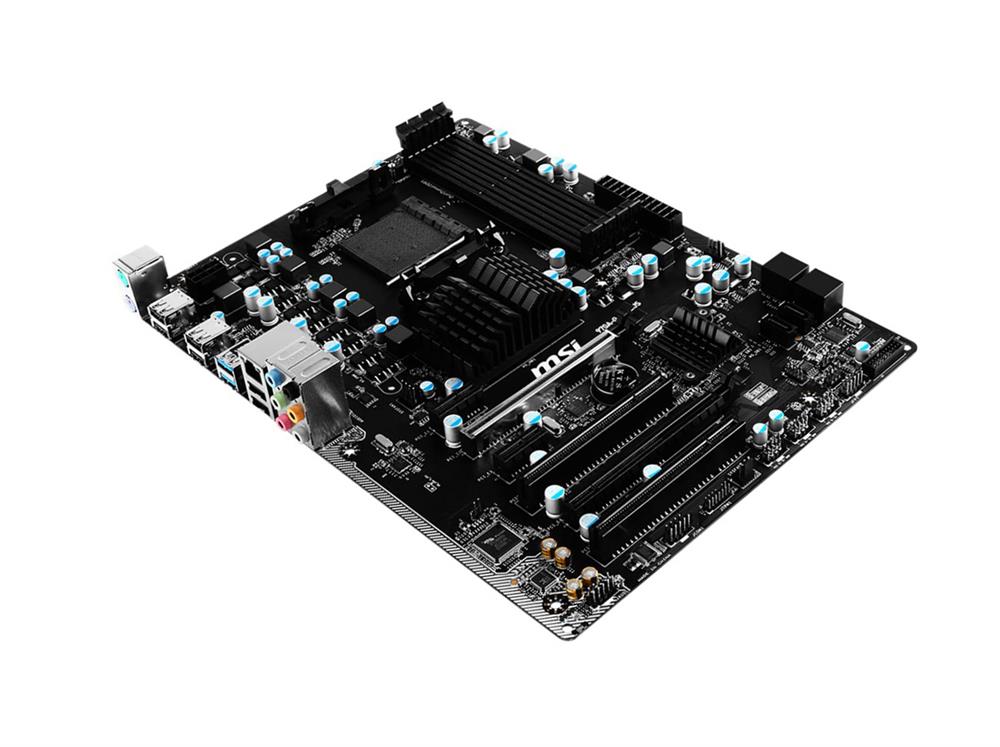 MB-970G43P MSI Socket AM3+ AMD 970 + SB950 Chipset AMD FX/ AMD Phenom II/ AMD Athlon/ AMD Sempron Processors Support DDR3 4x DIMM 6x SATA 6.0Gb/s ATX Motherboard (Refurbished)