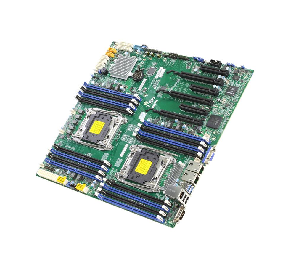 MB-X10DRI SuperMicro X10DRI Dual Socket R3 LGA 2011 Xeon E5-2600 v4 / v3 Intel C612 Chipset DDR4 16 x DIMM 10 x SATA 6Gbps E-ATX Server Motherboard (Refurbished)