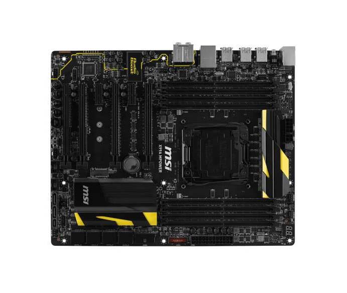 MB-X99AMPO MSI X99A MPOWER Socket 2011-3 Intel X99 Chipset Core i7 Extreme Edition Processors Support DDR4 8x DIMM 10x SATA 6.0Gb/s Extended-ATX Motherboard (Refurbished)