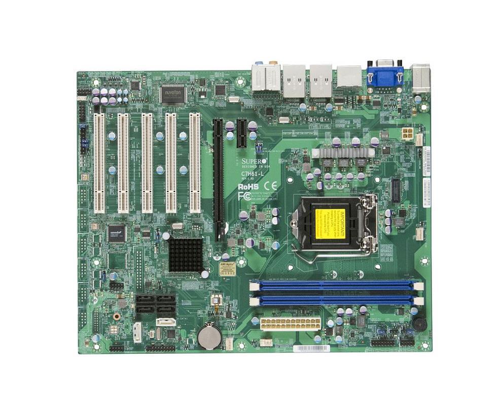 MBD-C7H61-L SuperMicro C7H61-L Socket LGA 1155 Intel H61 Express Intel Core i7 / i5 / i3 / Pentium Processors Support DDR3 2x DIMM 2x SATA 6.0Gb/s ATX Motherboard (Refurbished)
