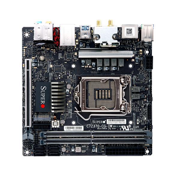 MBD-C7Z370-CG-IW SuperMicro C7Z370-CG-IW Socket LGA 1151 Intel Z370 Express Chipset 8th Generation Core i7 / i5 / i3 / Pentium / Celeron Processors Support DDR4 2x DIMM 4x SATA3 6.0Gb/s Mini-ITX Motherboard (Refurbished)