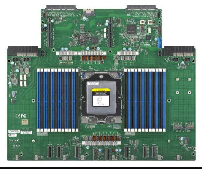 MBD-H13SSL-NT SuperMicro Socket SP5 System On Chipset AMD EPYC 9004 Series Processors Support DDR5 12x DIMM 8x SATA3 6.0Gb/s ATX Server Motherboard (Refurbished)