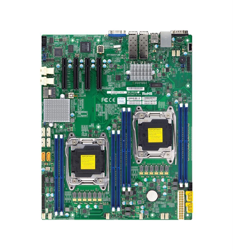 MBD-X10DRD-iNTP-B SuperMicro X10DRD-iNTP Dual Socket R3 LGA 2011 Intel C612 Chipset Xeon E5-2600 v4/v3 Processors Support DDR4 8x DIMM 10x SATA3 6.0Gb/s E-ATX Server Motherboard (Refurbished)