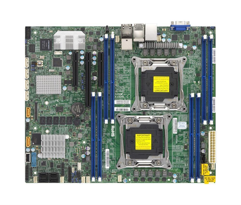 MBD-X10DRL-CT-O SuperMicro X10DRL-CT Dual Socket R3 LGA 2011 Xeon E5-2600 v4 / v3 Intel C612 Chipset DDR4 8 x DIMM 6 x SATA 6Gbps 8 x SAS 12Gbps ATX Server Motherboard (Refurbished)