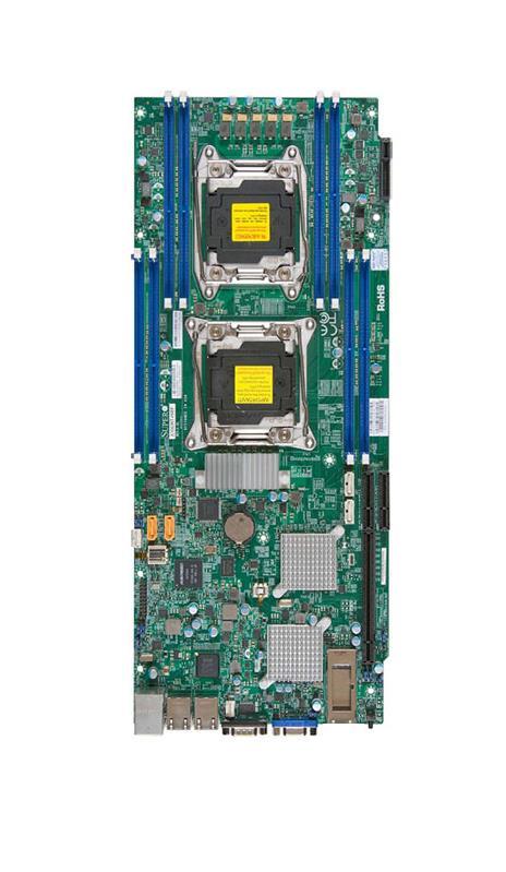 MBD-X10DRT-H-B SuperMicro X10DRT-H Dual Socket LGA 2011 Intel C612 Chipset Intel Xeon E5-2600 v4/v3 Processors Support DDR4 8x DIMM 8x SATA3 6.0Gb/s Proprietary Twin Server Motherboard (Refurbished)