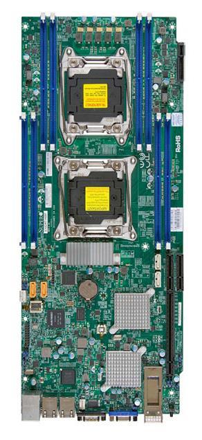 MBD-X10DRT-HIBF-B SuperMicro X10DRT-HIBF Dual Socket R3 LGA 2011 Xeon E5-2600 v4 / v3 Intel C612 Chipset DDR4 8x DIMM 8x SATA6.0Gb/s Proprietary Twin Server Motherboard (Refurbished)