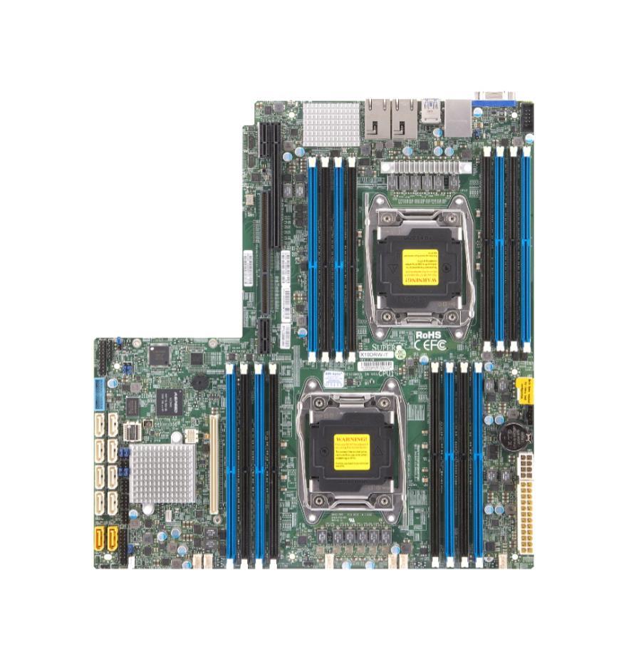 MBD-X10DRW-ET-B SuperMicro X10DRW-ET Dual Socket R3 LGA 2011 Xeon E5-2600 v4 / v3 Intel C612 Chipset DDR4 16x DIMM 10x SATA 6.0Gb/s Proprietary WIO Server Motherboard (Refurbished)