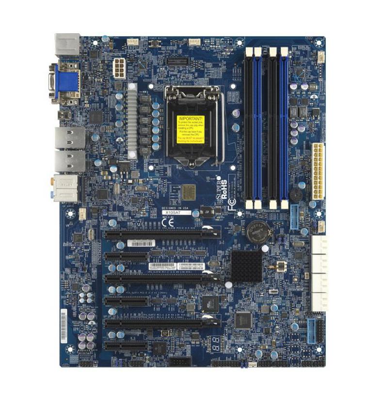 MBD-X10SAT-O SuperMicro X10SAT Socket LGA 1150 Intel C226 Chipset Intel Xeon E3-1200 v3/v4 4th/5th Generation Core i7 / i5 / i3 Processors Support DDR3 4x DIMM 6x SATA3 6.0Gb/s ATX Server Motherboard (Refurbished)