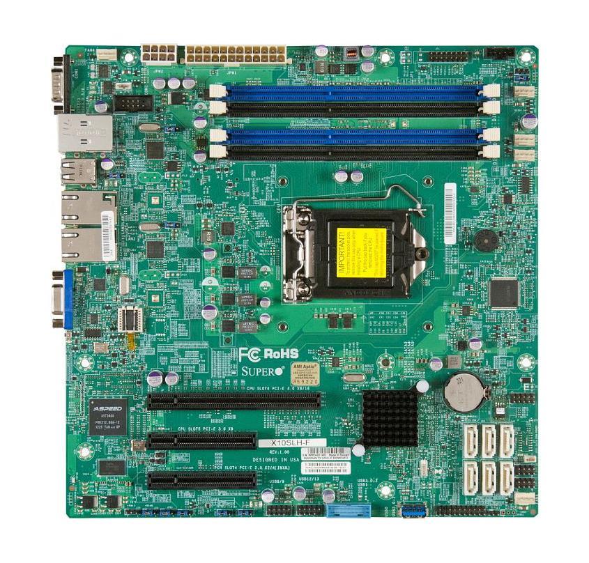 MBD-X10SLH-F-B SuperMicro X10SLH-F Socket LGA 1150 Intel C226 Express Chipset Intel Xeon E3-1200 v3/v4 Processors Support DDR3 4x DIMM 6x SATA 6.0Gb/s Micro-ATX Server Motherboard (Refurbished)