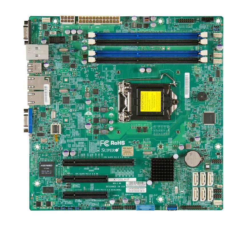 MBD-X10SLH-F SuperMicro X10SLH-F Socket LGA 1150 Intel C226 Express Chipset Intel Xeon E3-1200 v3/v4 Processors Support DDR3 4x DIMM 6x SATA 6.0Gb/s Micro-ATX Server Motherboard (Refurbished)