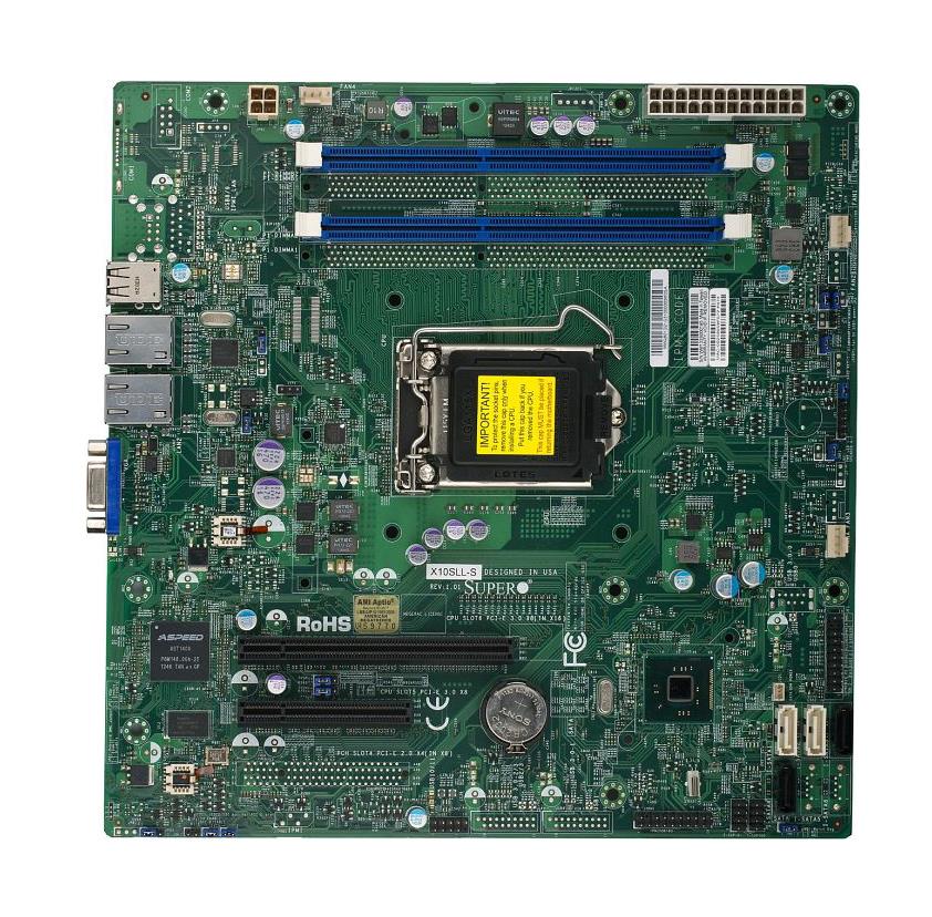 MBD-X10SLL-S-O SuperMicro X10SLL-S Socket LGA 1150 Intel C222 Express Chipset Xeon E3-1200 v3/ 4th Gen Core i3/ Pentium/ Celeron Processors Support DDR3 2x DIMM 2x SATA3 6.0Gb/s Micro-ATX Server Motherboard (Refurbished)