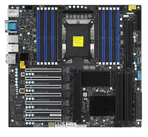MBD-X11SPA-TF SuperMicro X11SPA-TF Socket LGA 3647 Intel C621 Chipset Intel Xeon Scalable Processors Support DDR4 12x DIMM 8x SATA3 6.0Gb/s E-ATX Server Motherboard (Refurbished)