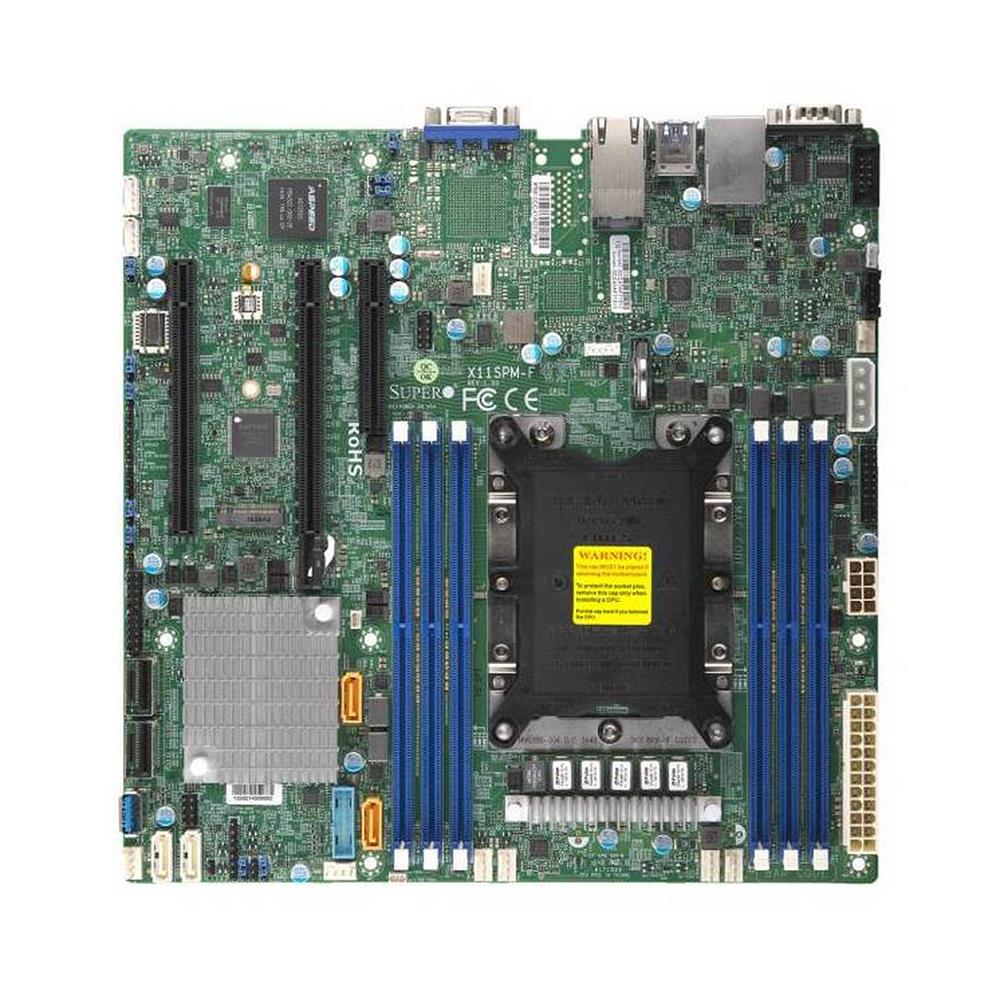MBD-X11SPM-F SuperMicro Socket LGA 3647 Intel C621 Chipset Intel Xeon Scalable Processors Support DDR4 6x DIMM 12x SATA3 6.0Gb/s Micro-ATX Server Motherboard (Refurbished)